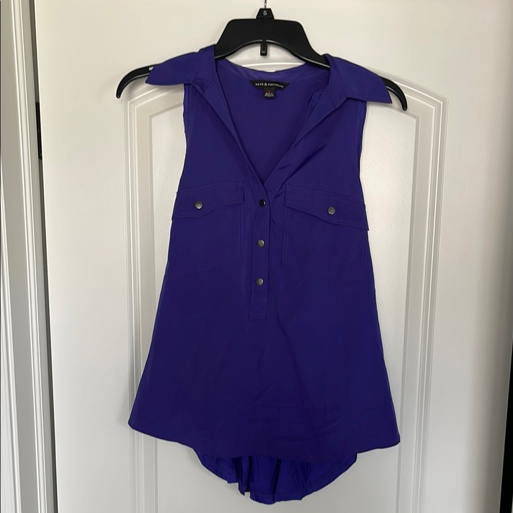 Purple Collar Sleeveless Top